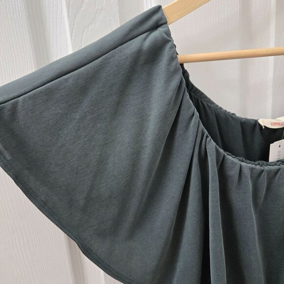 Hummingbird Tamalia Cupro Off-The-Shoulder Knit‎ Top Womens Large Green Summer - Picture 5 of 9